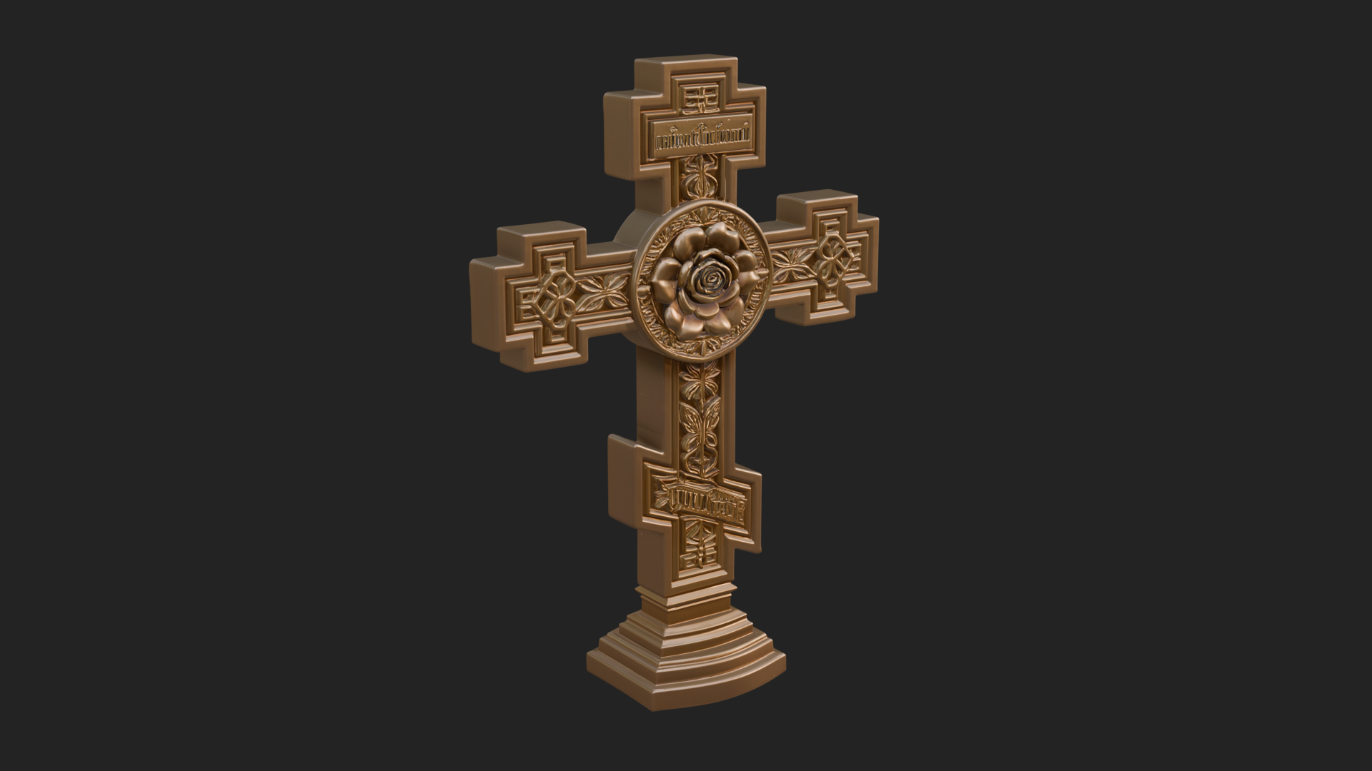 Carved Relief Wall Cross Design 452 3D Print Model 3D Model
