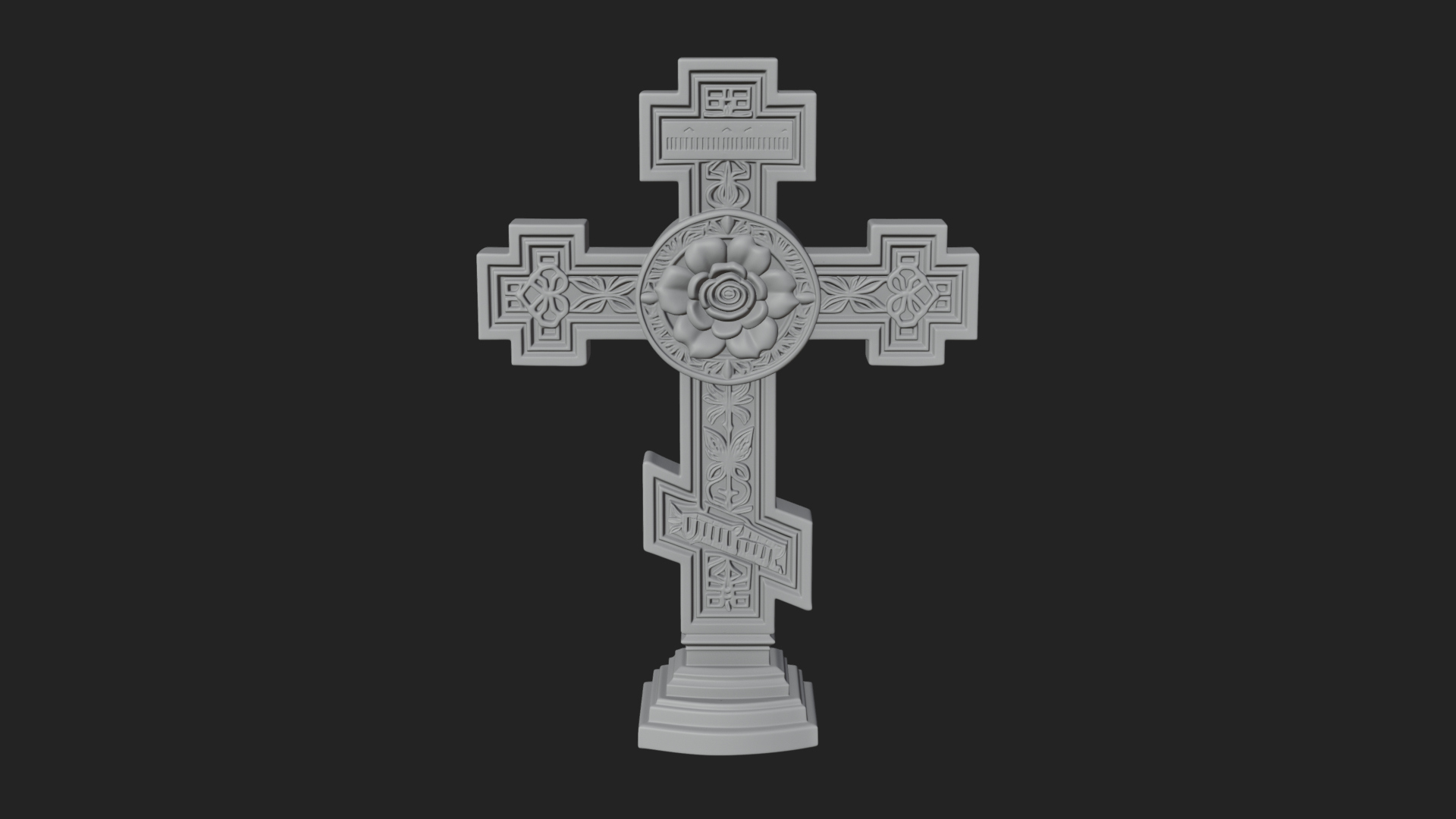 Carved Relief Wall Cross Design 452 3D Print Model 3D Model