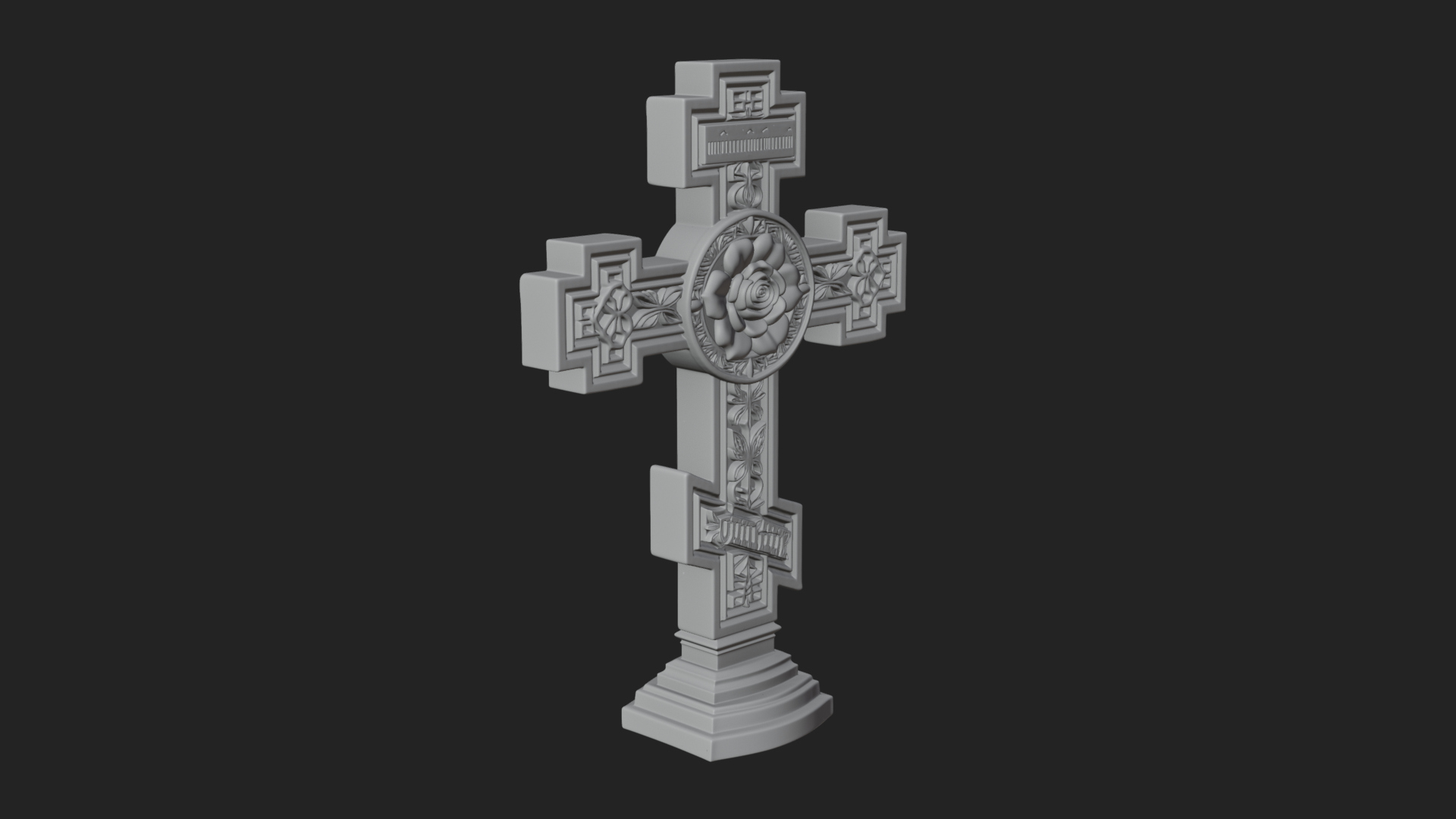 Carved Relief Wall Cross Design 452 3D Print Model 3D Model
