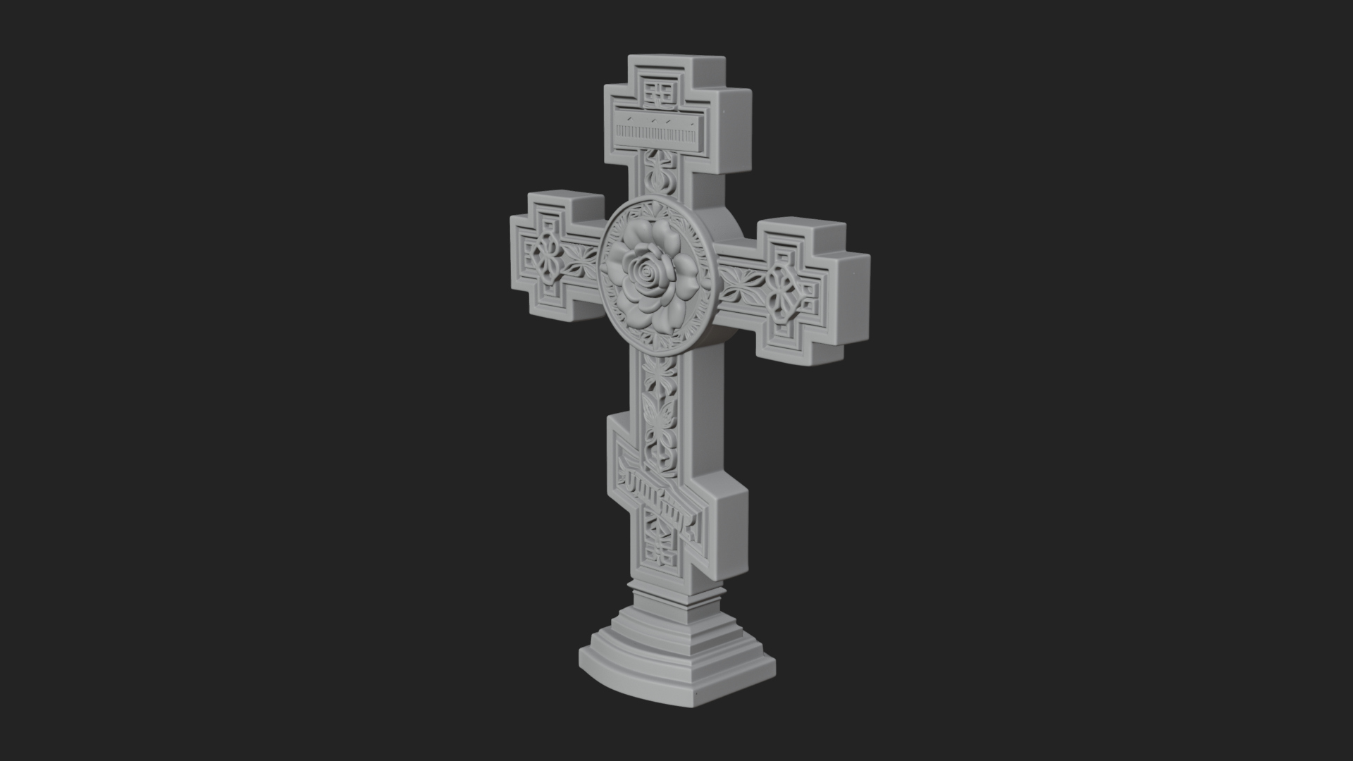 Carved Relief Wall Cross Design 452 3D Print Model 3D Model