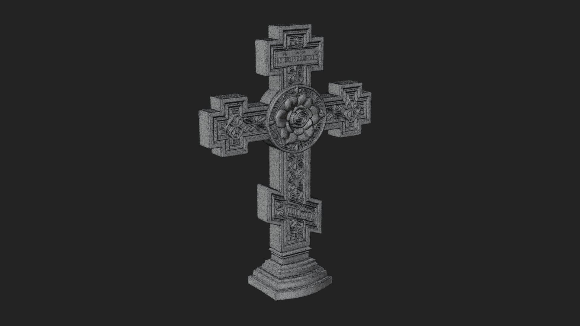 Carved Relief Wall Cross Design 452 3D Print Model 3D Model