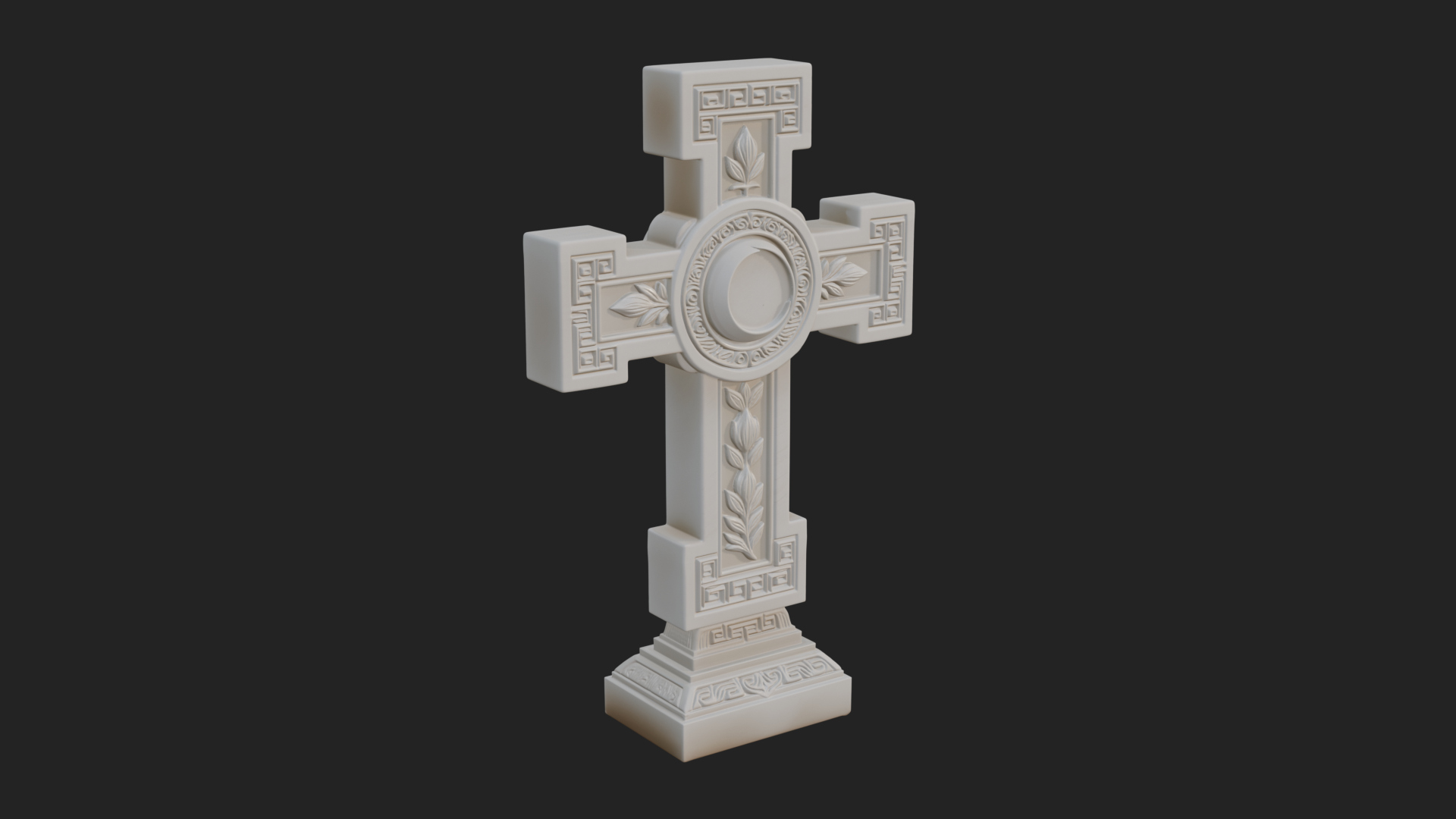 Carved Relief Wall Cross Design 453 3D Print Model 3D Model