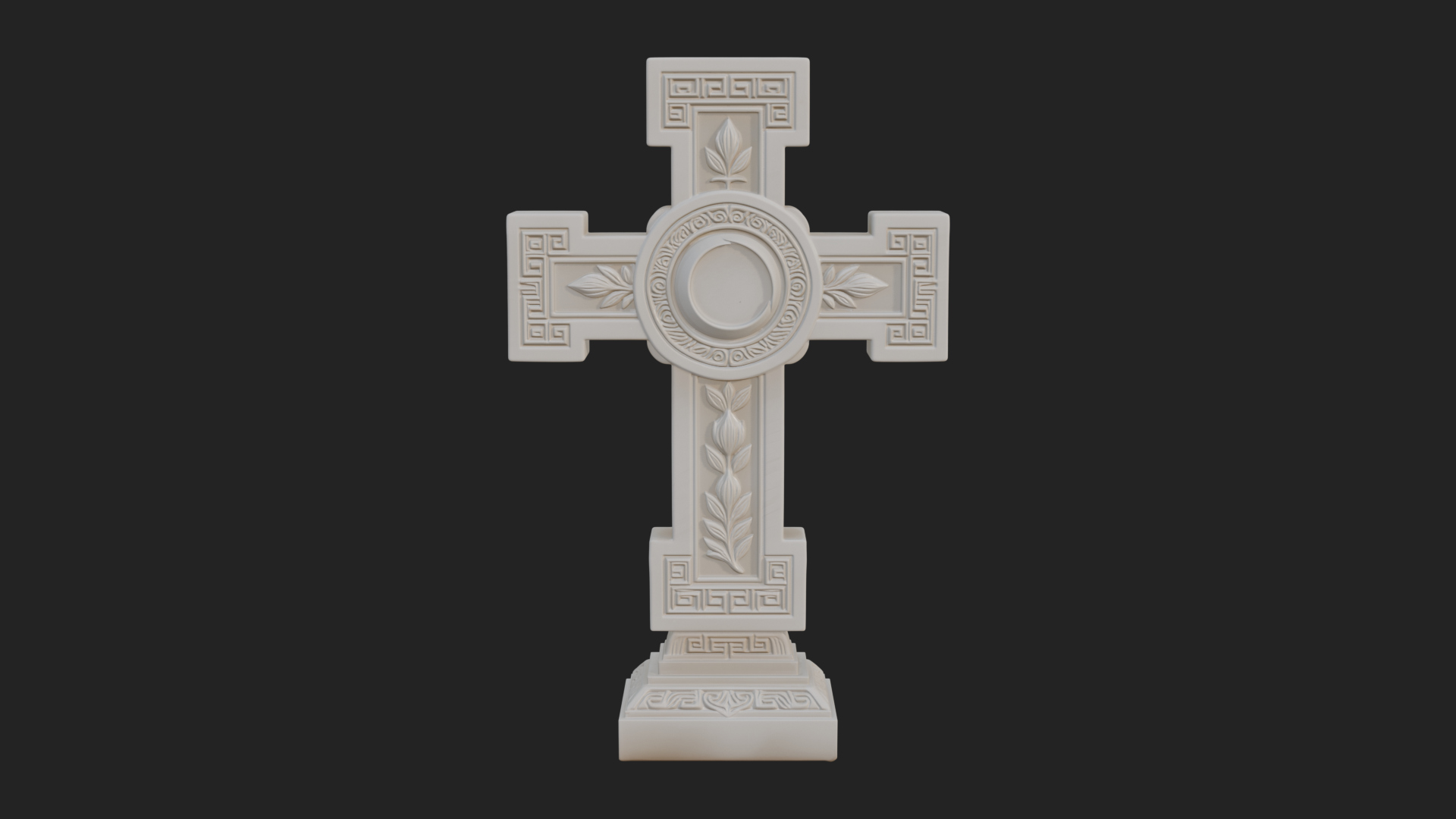 Carved Relief Wall Cross Design 453 3D Print Model 3D Model