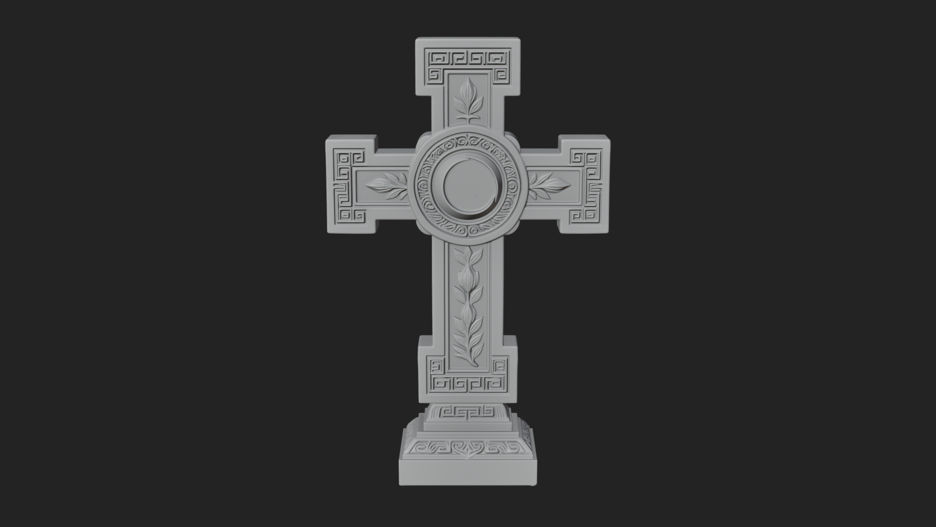 Carved Relief Wall Cross Design 453 3D Print Model 3D Model