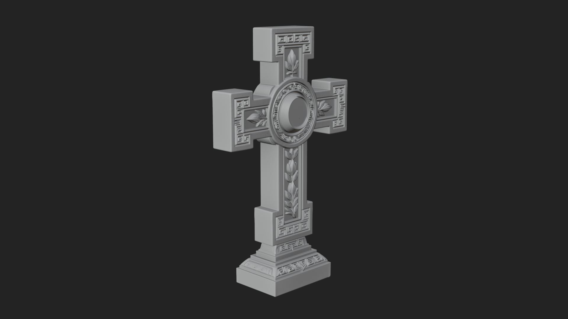 Carved Relief Wall Cross Design 453 3D Print Model 3D Model