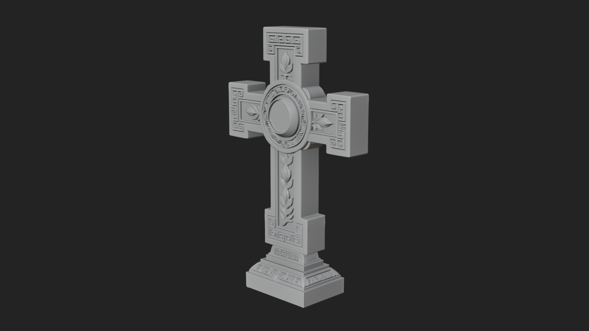 Carved Relief Wall Cross Design 453 3D Print Model 3D Model