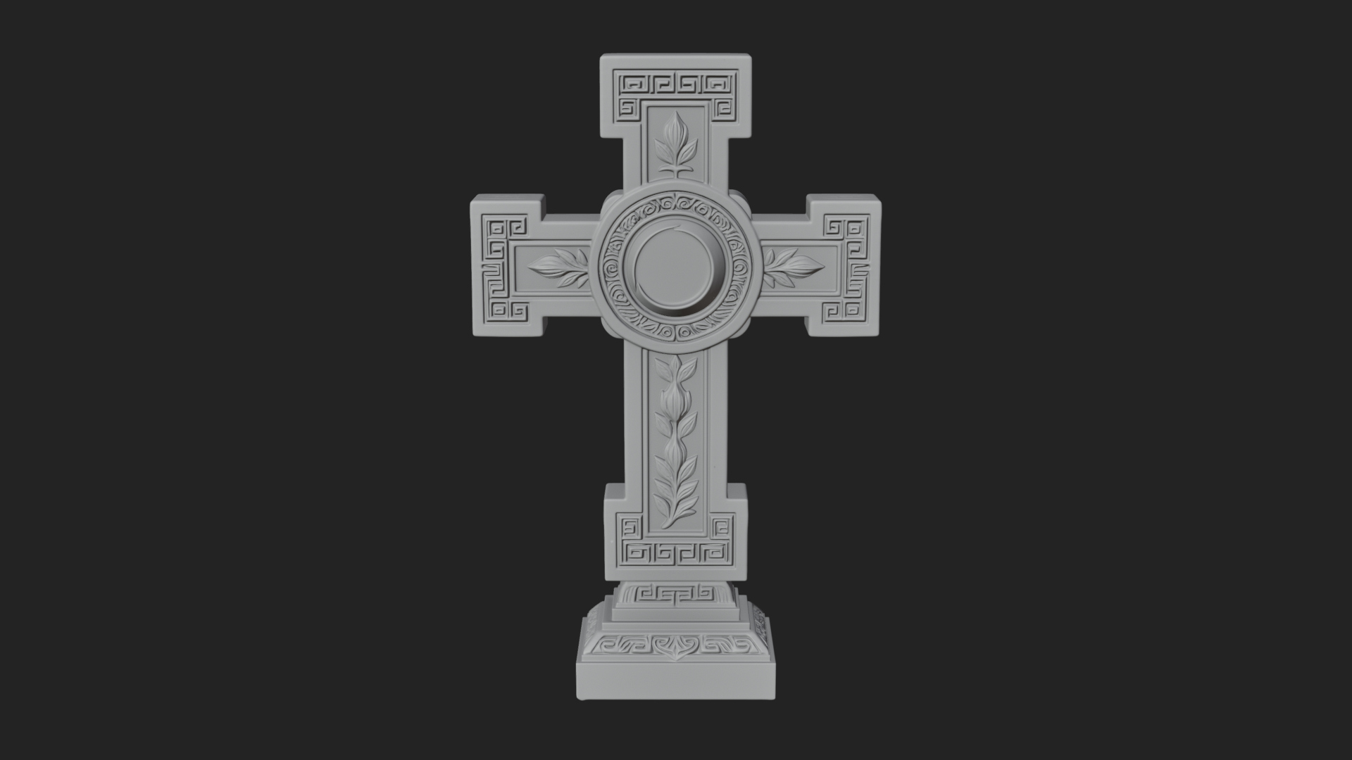 Carved Relief Wall Cross Design 453 3D Print Model 3D Model