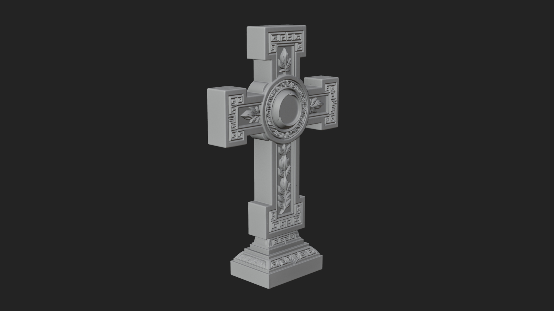 Carved Relief Wall Cross Design 453 3D Print Model 3D Model