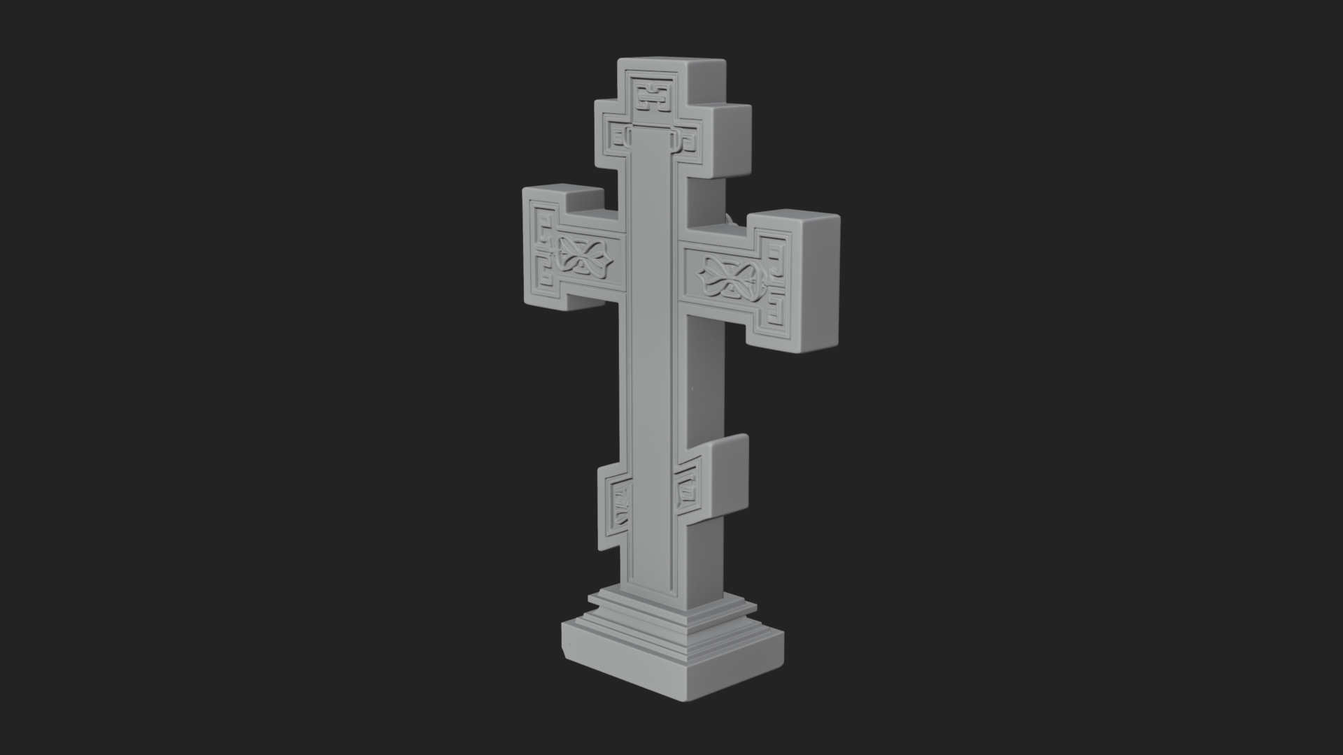 Carved Relief Wall Cross Design 454 3D Print Model 3D Model