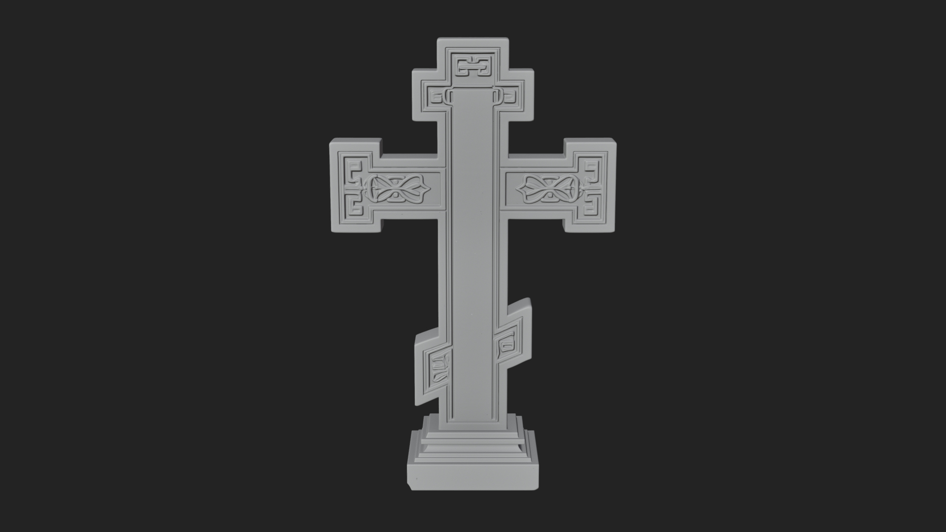 Carved Relief Wall Cross Design 454 3D Print Model 3D Model