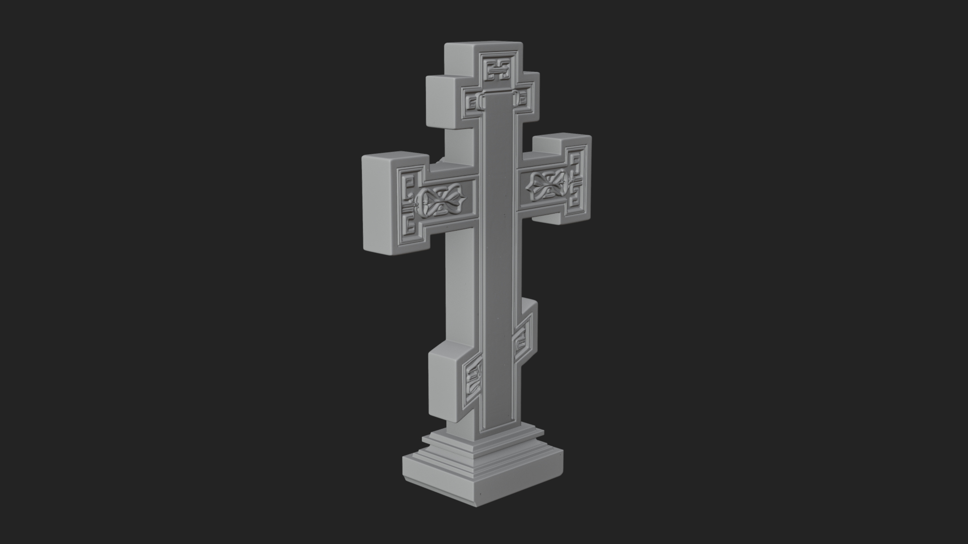 Carved Relief Wall Cross Design 454 3D Print Model 3D Model