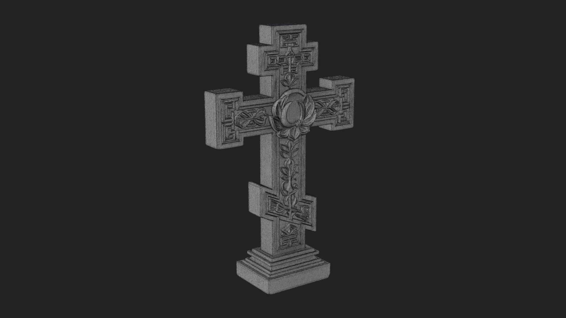 Carved Relief Wall Cross Design 454 3D Print Model 3D Model
