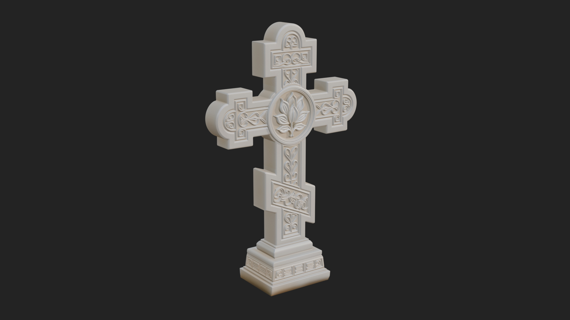 Carved Relief Wall Cross Design 456 3D Print Model 3D Model