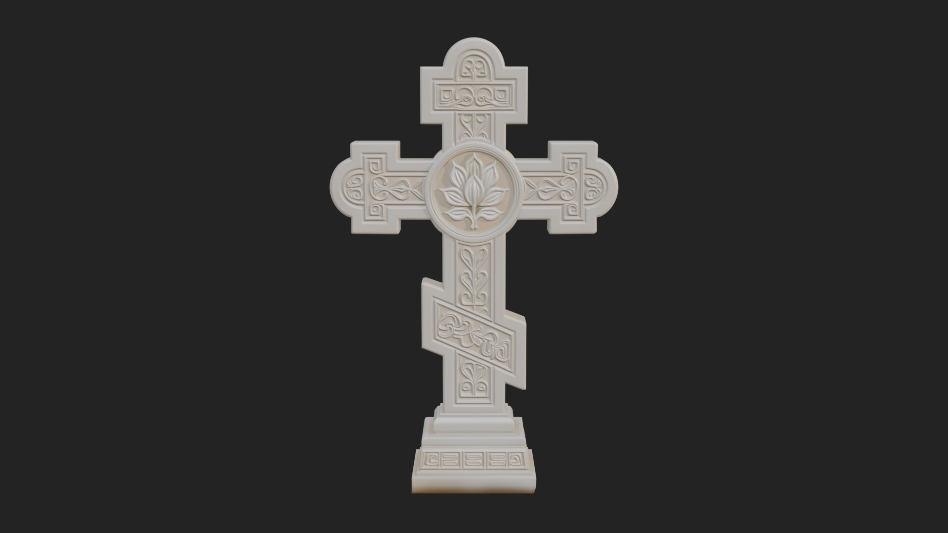 Carved Relief Wall Cross Design 456 3D Print Model 3D Model