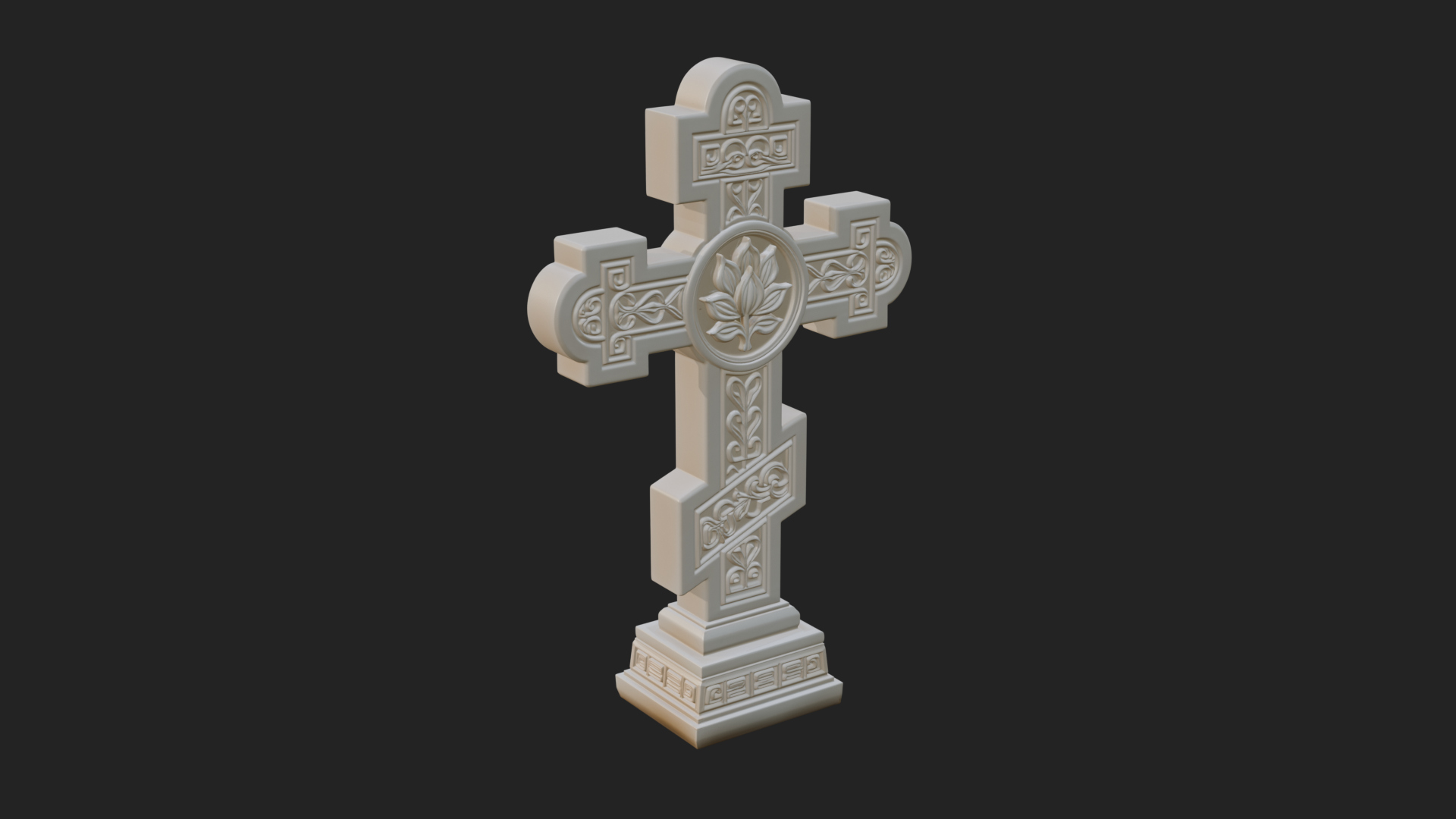 Carved Relief Wall Cross Design 456 3D Print Model 3D Model