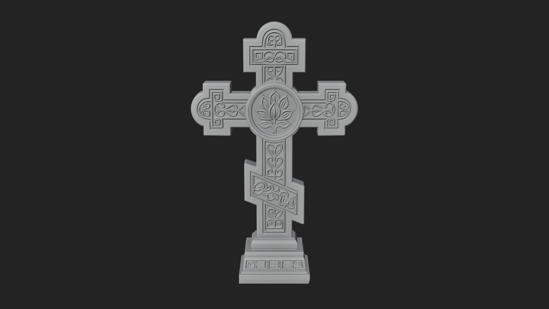 Carved Relief Wall Cross Design 456 3D Print Model 3D Model
