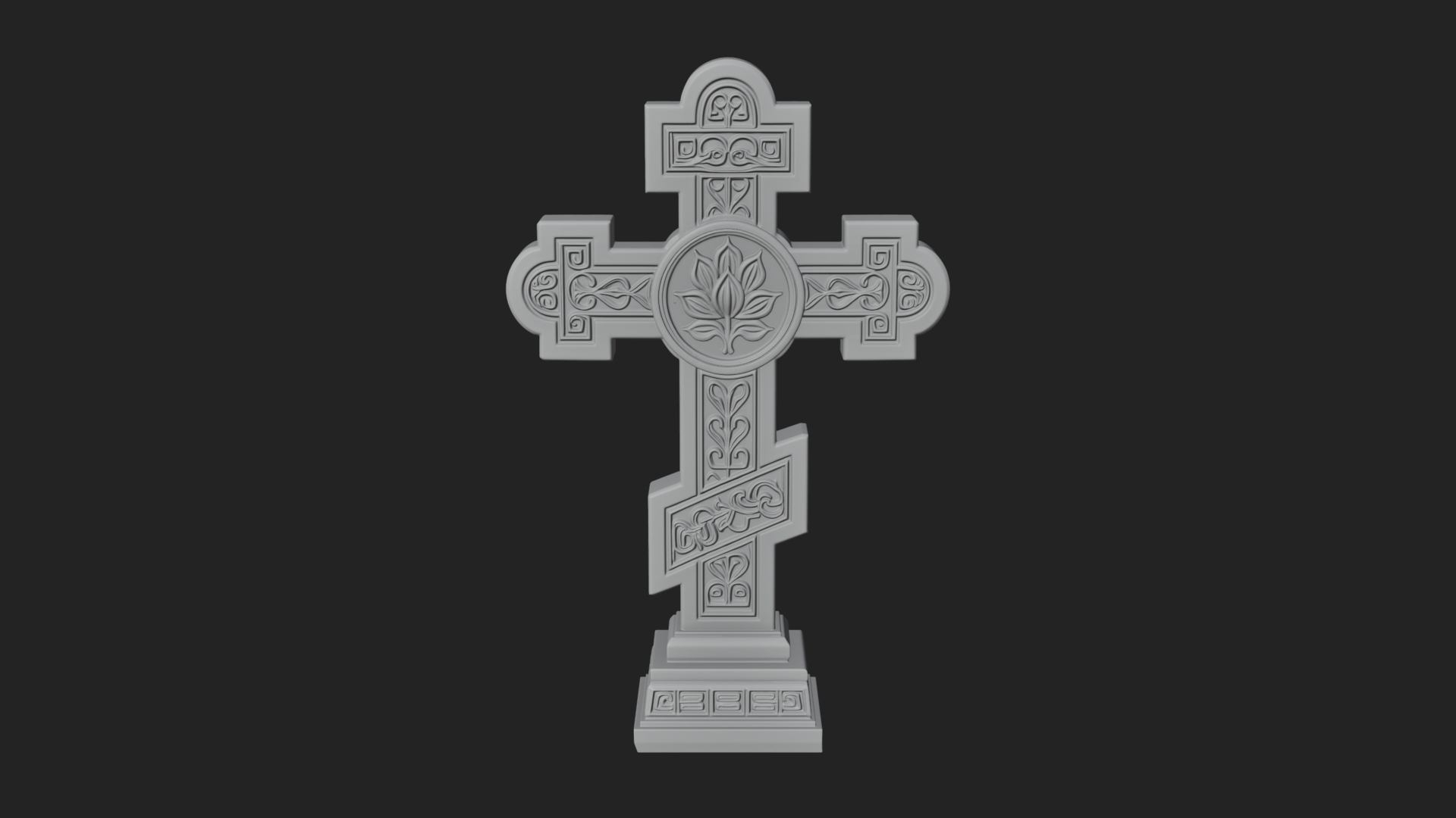 Carved Relief Wall Cross Design 456 3D Print Model 3D Model