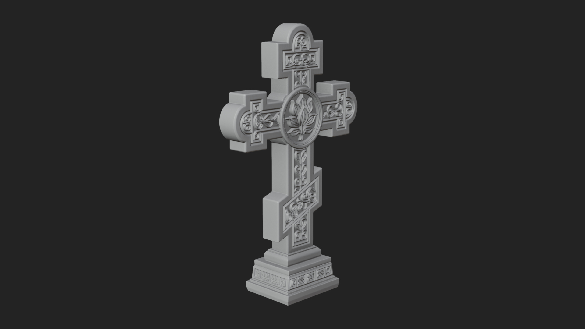 Carved Relief Wall Cross Design 456 3D Print Model 3D Model