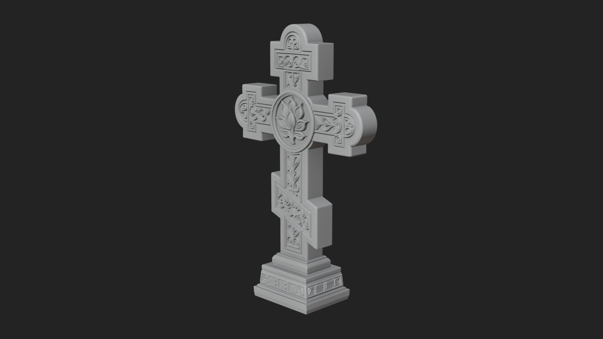 Carved Relief Wall Cross Design 456 3D Print Model 3D Model