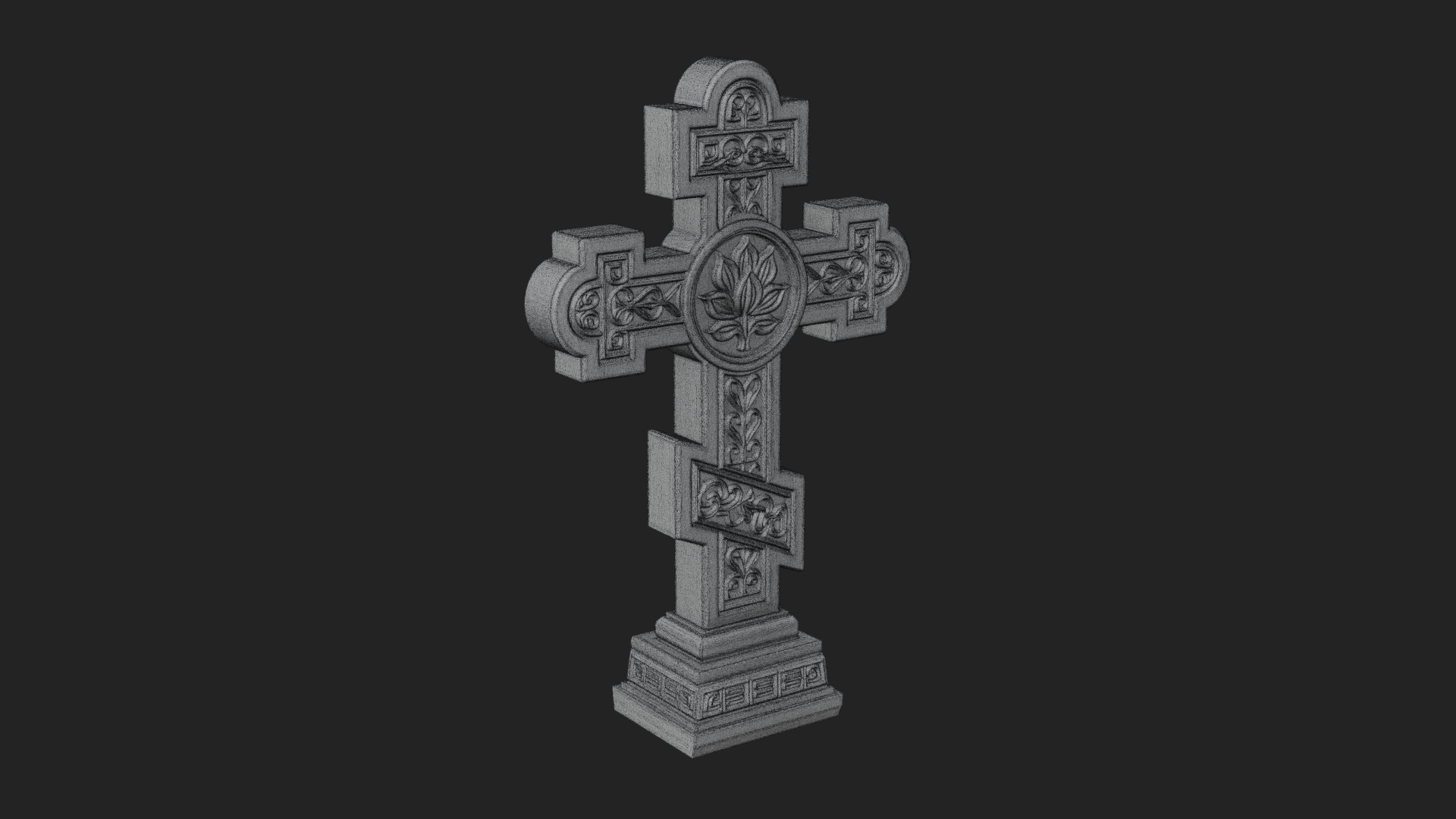 Carved Relief Wall Cross Design 456 3D Print Model 3D Model