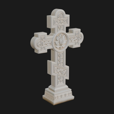 Carved Relief Wall Cross Design 456 3D Print Model
