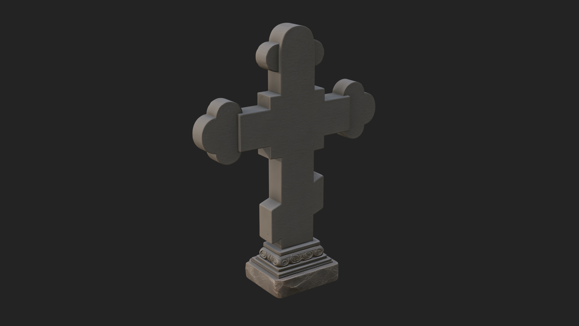 Carved Relief Wall Cross Design 457 3D Print Model 3D Model