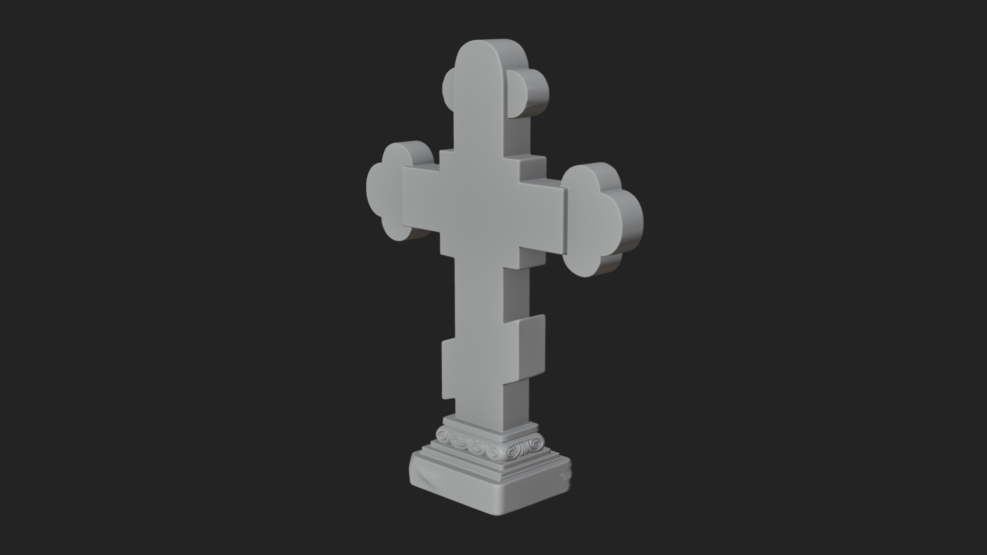 Carved Relief Wall Cross Design 457 3D Print Model 3D Model