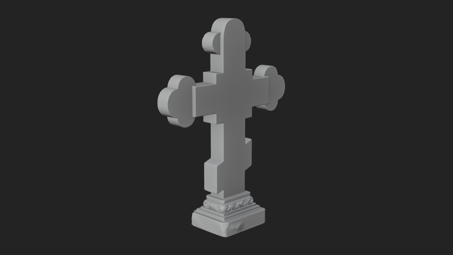 Carved Relief Wall Cross Design 457 3D Print Model 3D Model