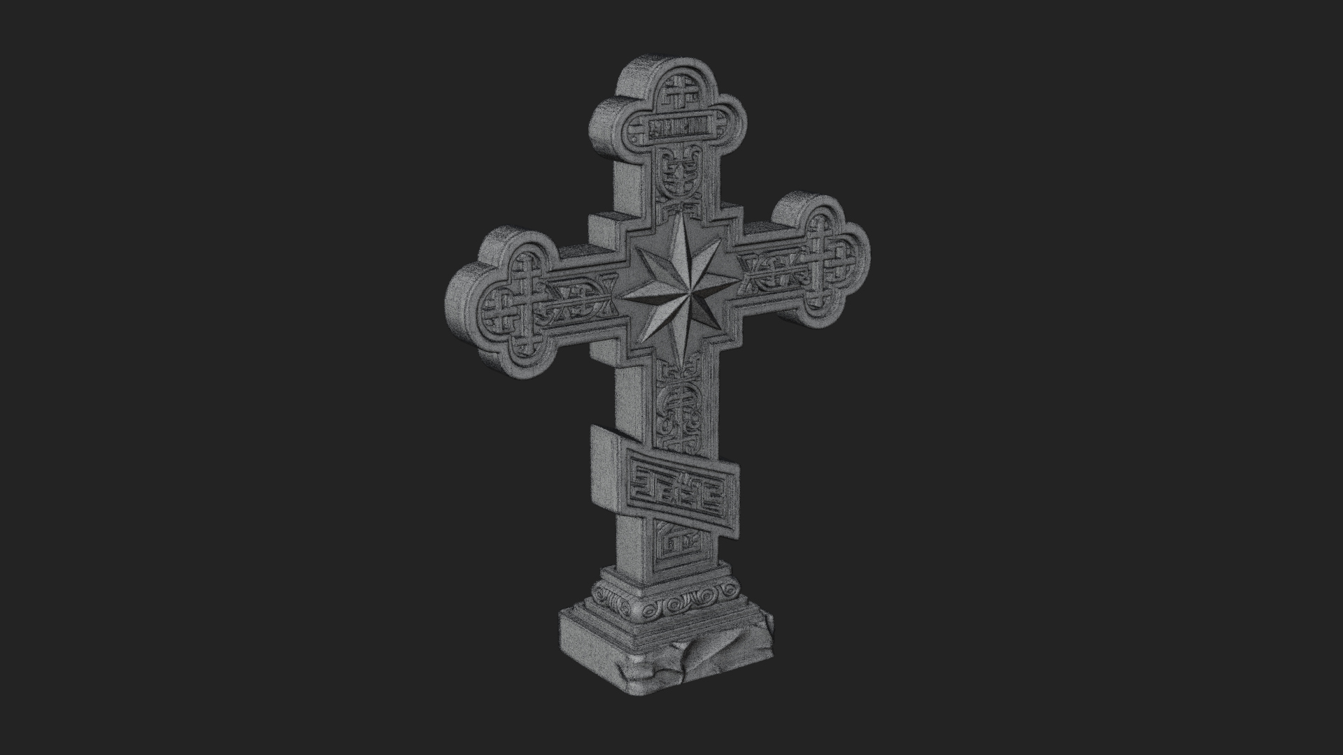 Carved Relief Wall Cross Design 457 3D Print Model 3D Model