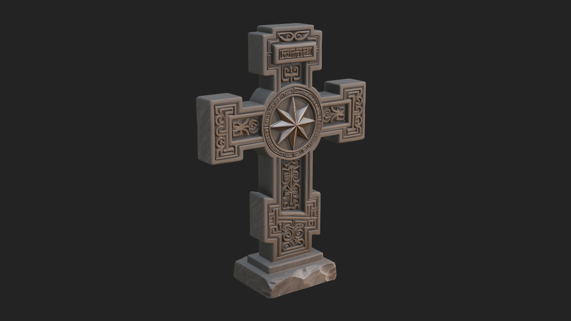 Carved Relief Wall Cross Design 458 3D Print Model 3D Model