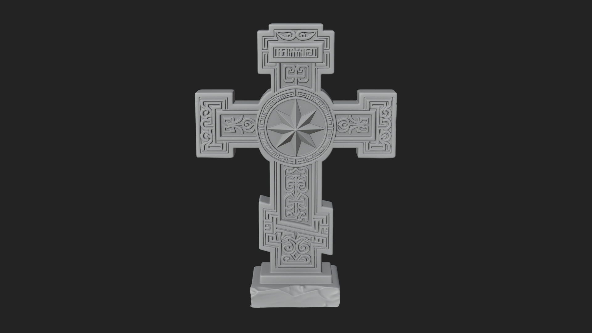 Carved Relief Wall Cross Design 458 3D Print Model 3D Model