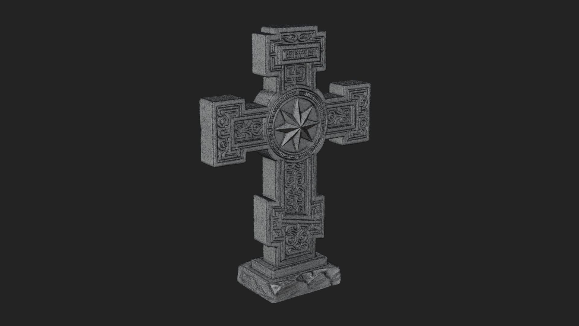 Carved Relief Wall Cross Design 458 3D Print Model 3D Model