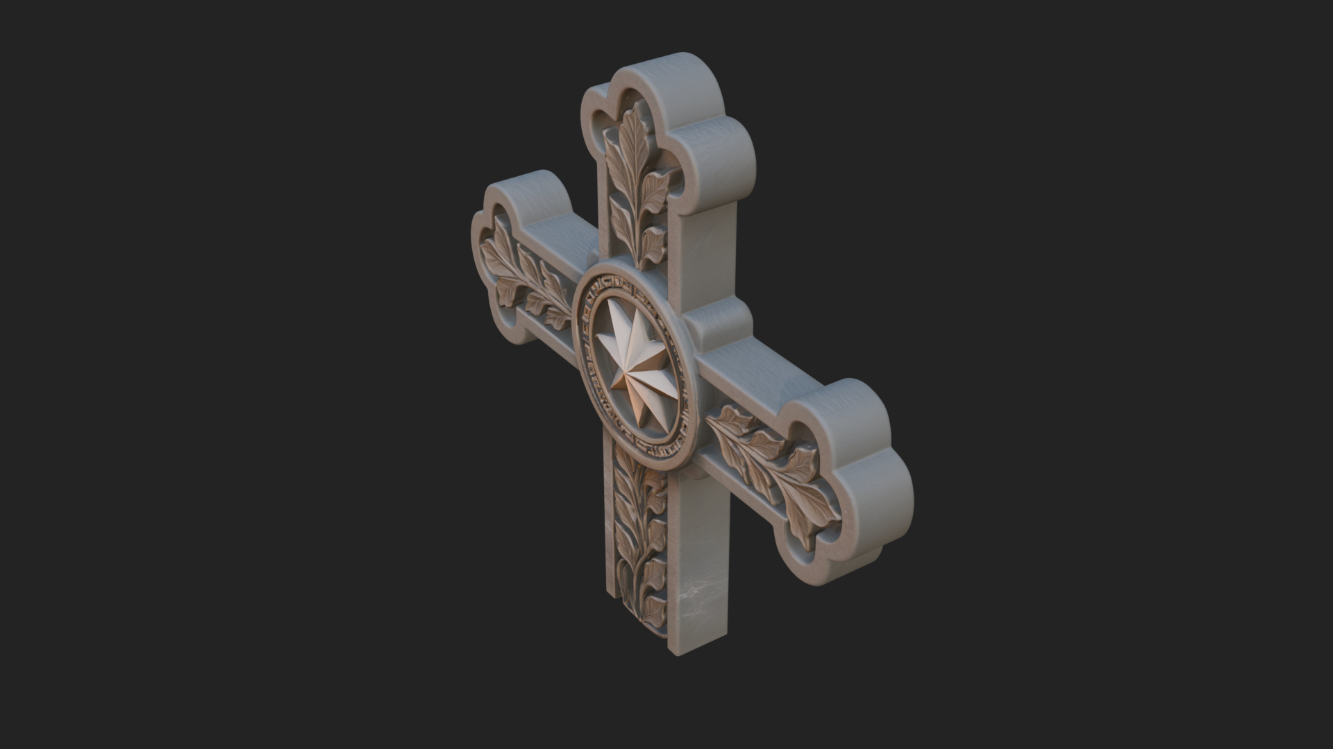 Carved Relief Wall Cross Design 46 3D Print Model 3D Model
