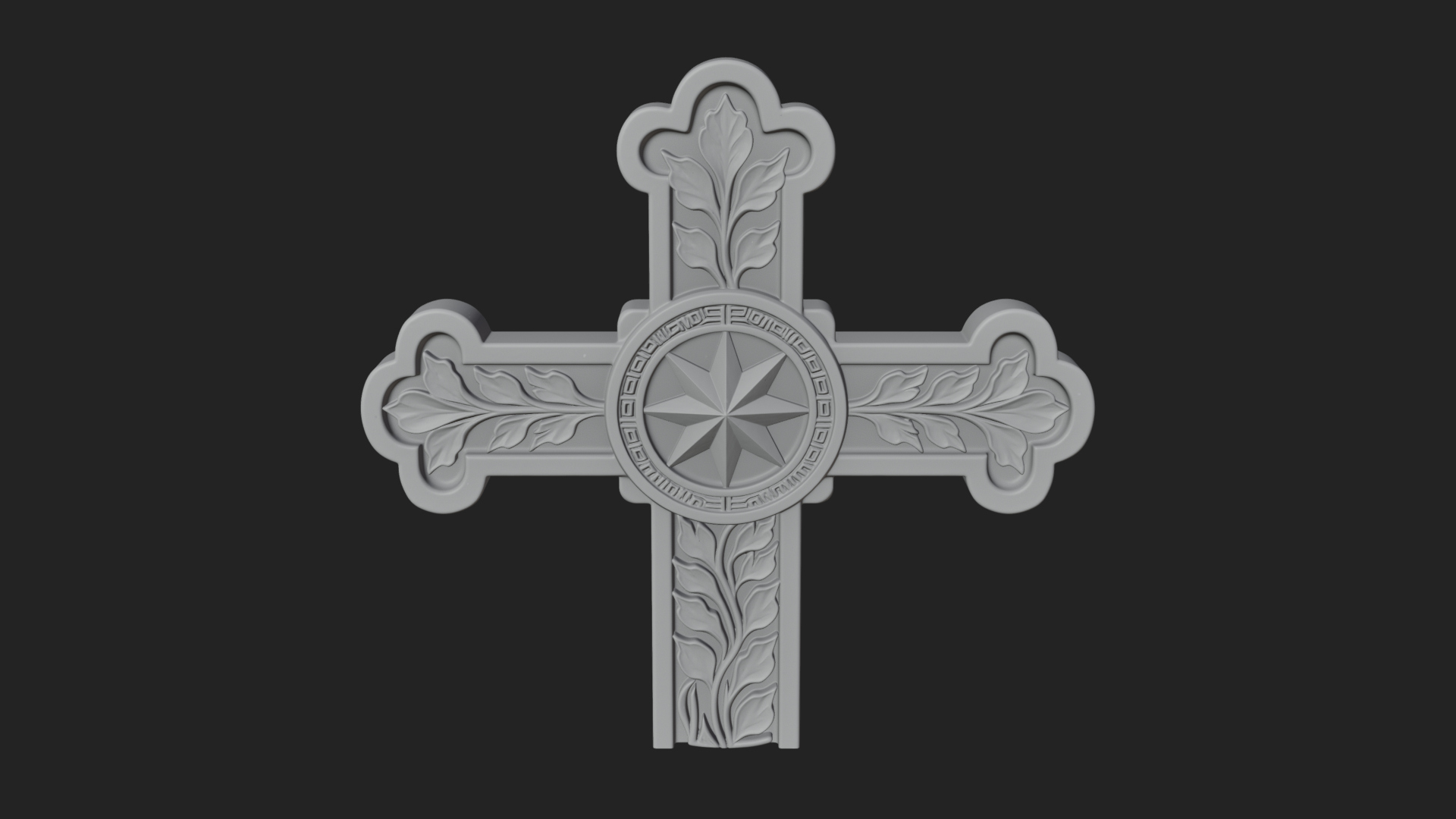 Carved Relief Wall Cross Design 46 3D Print Model 3D Model