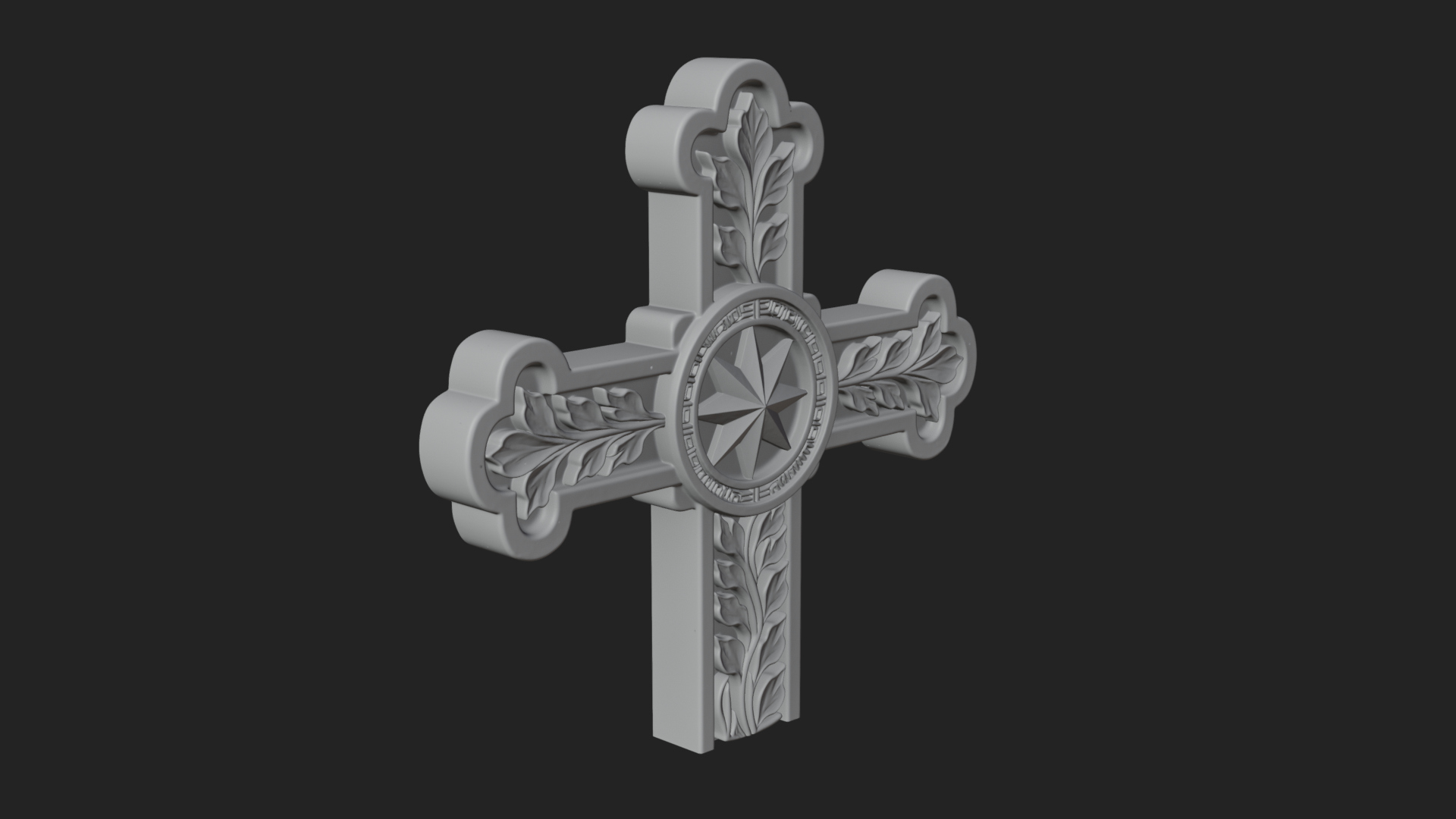 Carved Relief Wall Cross Design 46 3D Print Model 3D Model