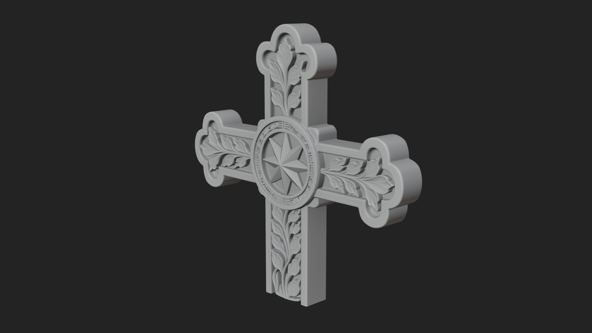 Carved Relief Wall Cross Design 46 3D Print Model 3D Model