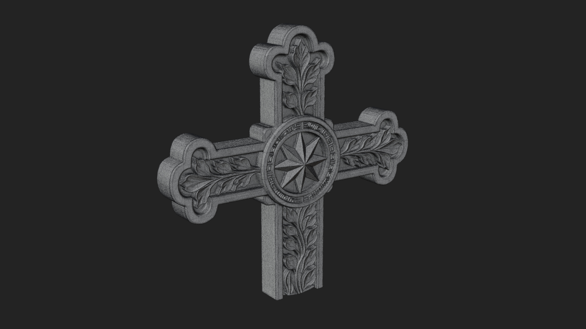Carved Relief Wall Cross Design 46 3D Print Model 3D Model