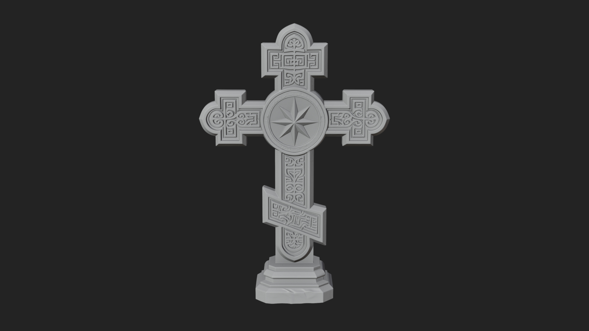 Carved Relief Wall Cross Design 460 3D Print Model 3D Model