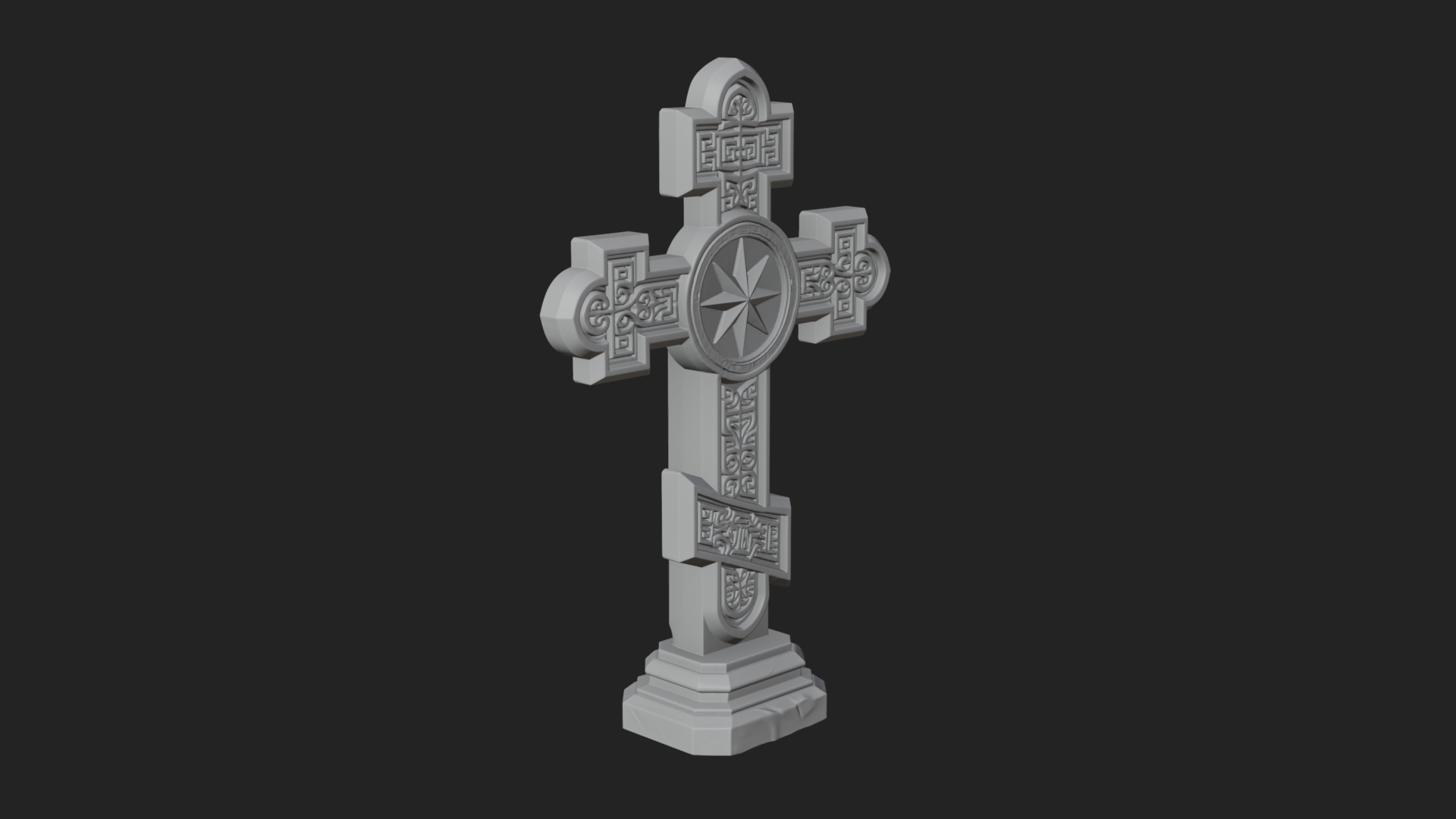 Carved Relief Wall Cross Design 460 3D Print Model 3D Model