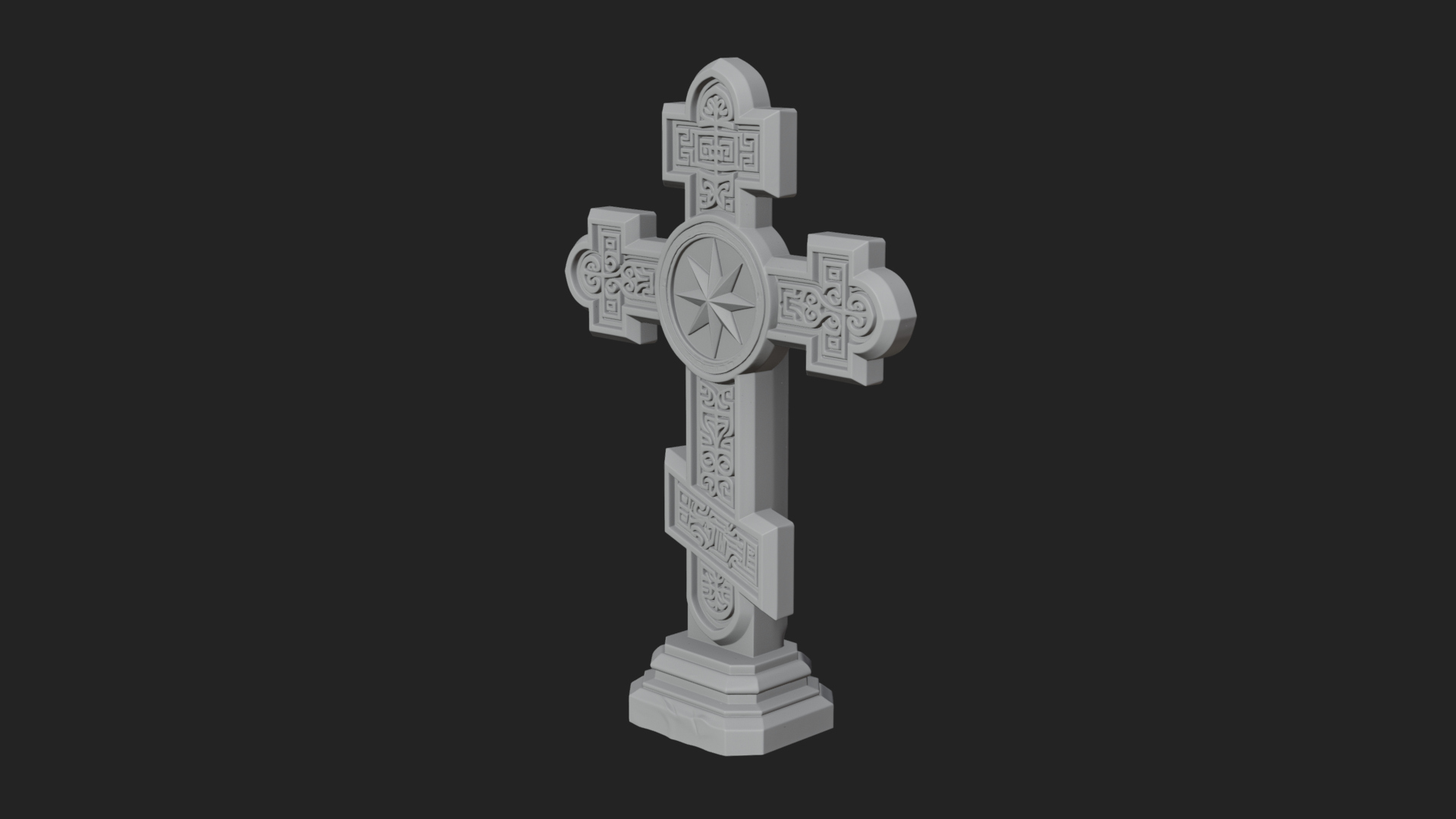 Carved Relief Wall Cross Design 460 3D Print Model 3D Model