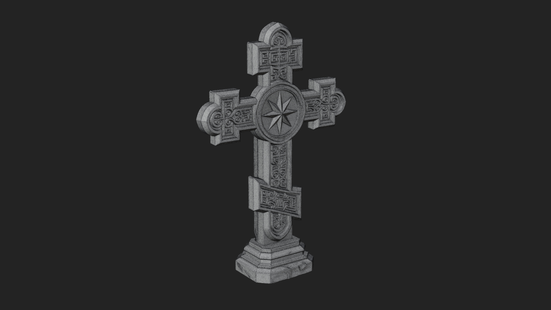 Carved Relief Wall Cross Design 460 3D Print Model 3D Model