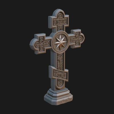 Carved Relief Wall Cross Design 460 3D Print Model