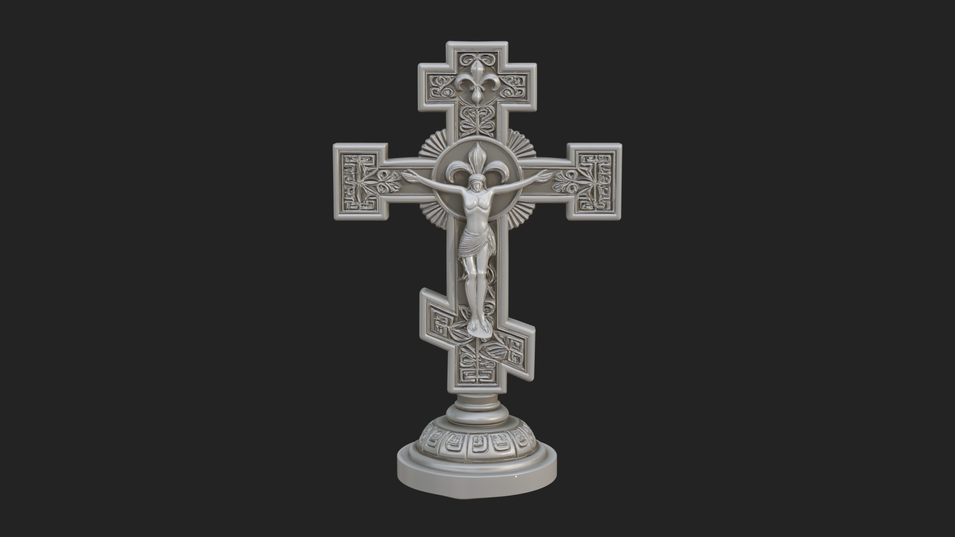 Carved Relief Wall Cross Design 461 3D Print Model 3D Model