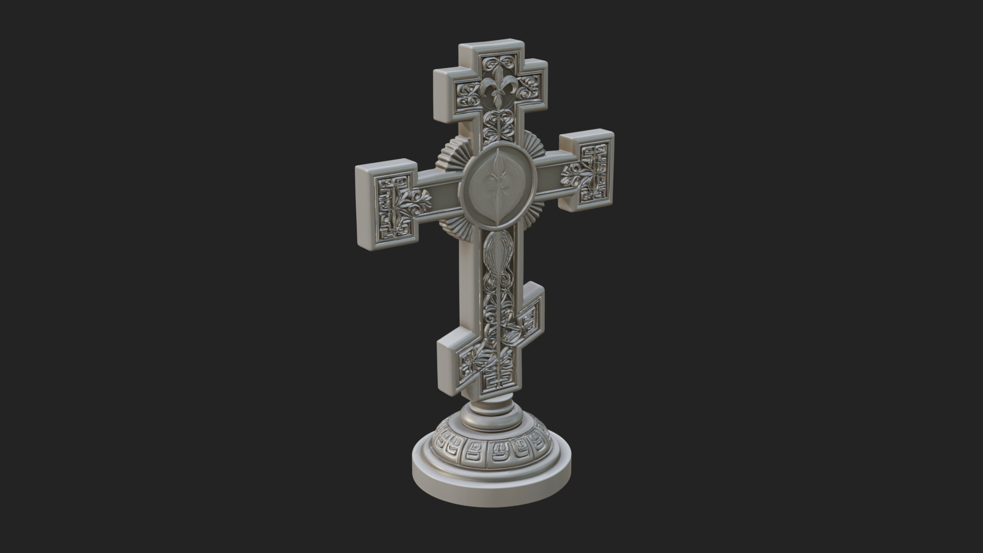 Carved Relief Wall Cross Design 461 3D Print Model 3D Model