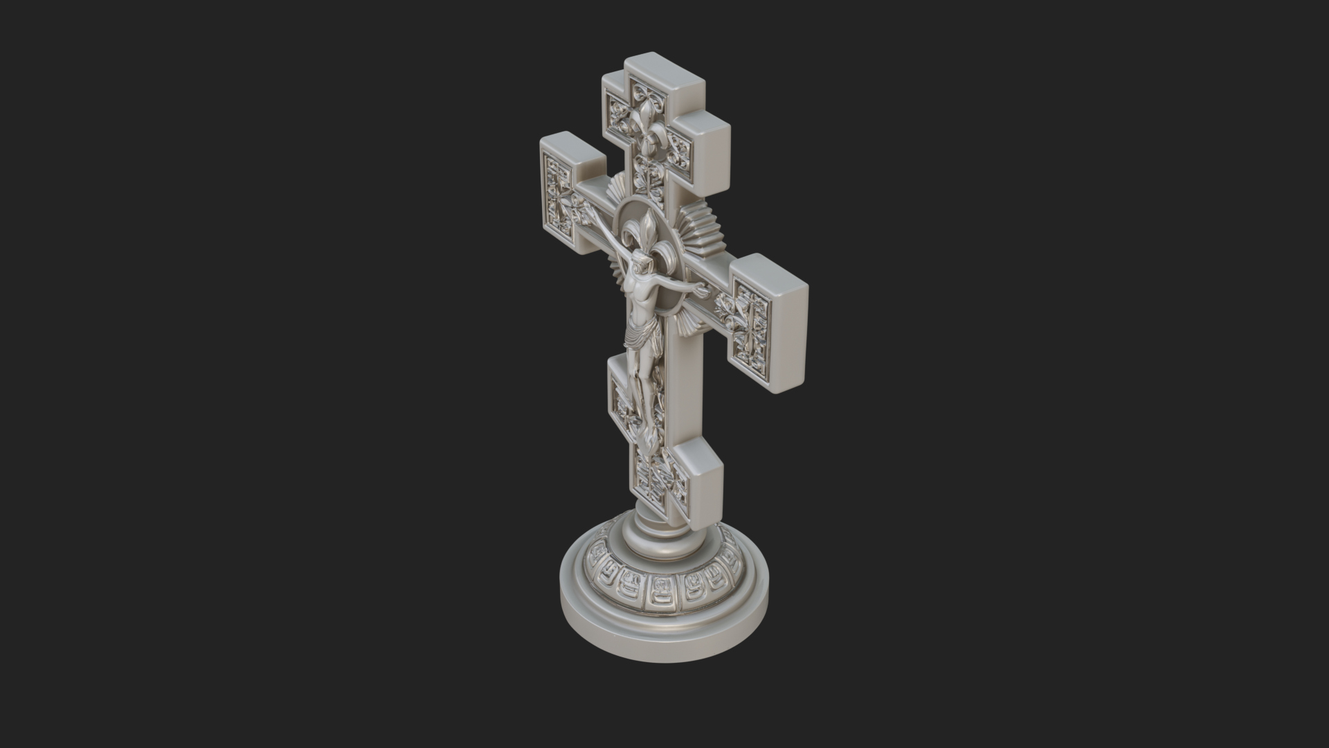 Carved Relief Wall Cross Design 461 3D Print Model 3D Model