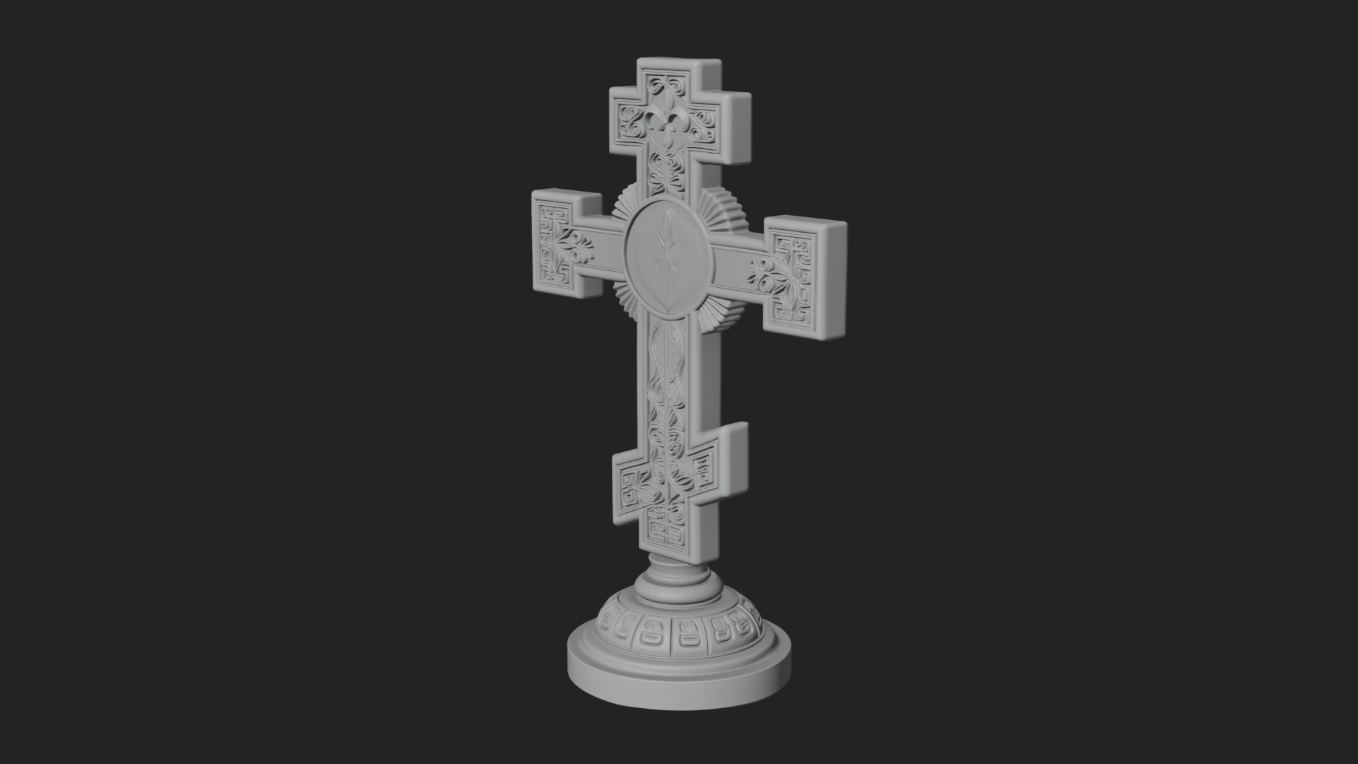 Carved Relief Wall Cross Design 461 3D Print Model 3D Model
