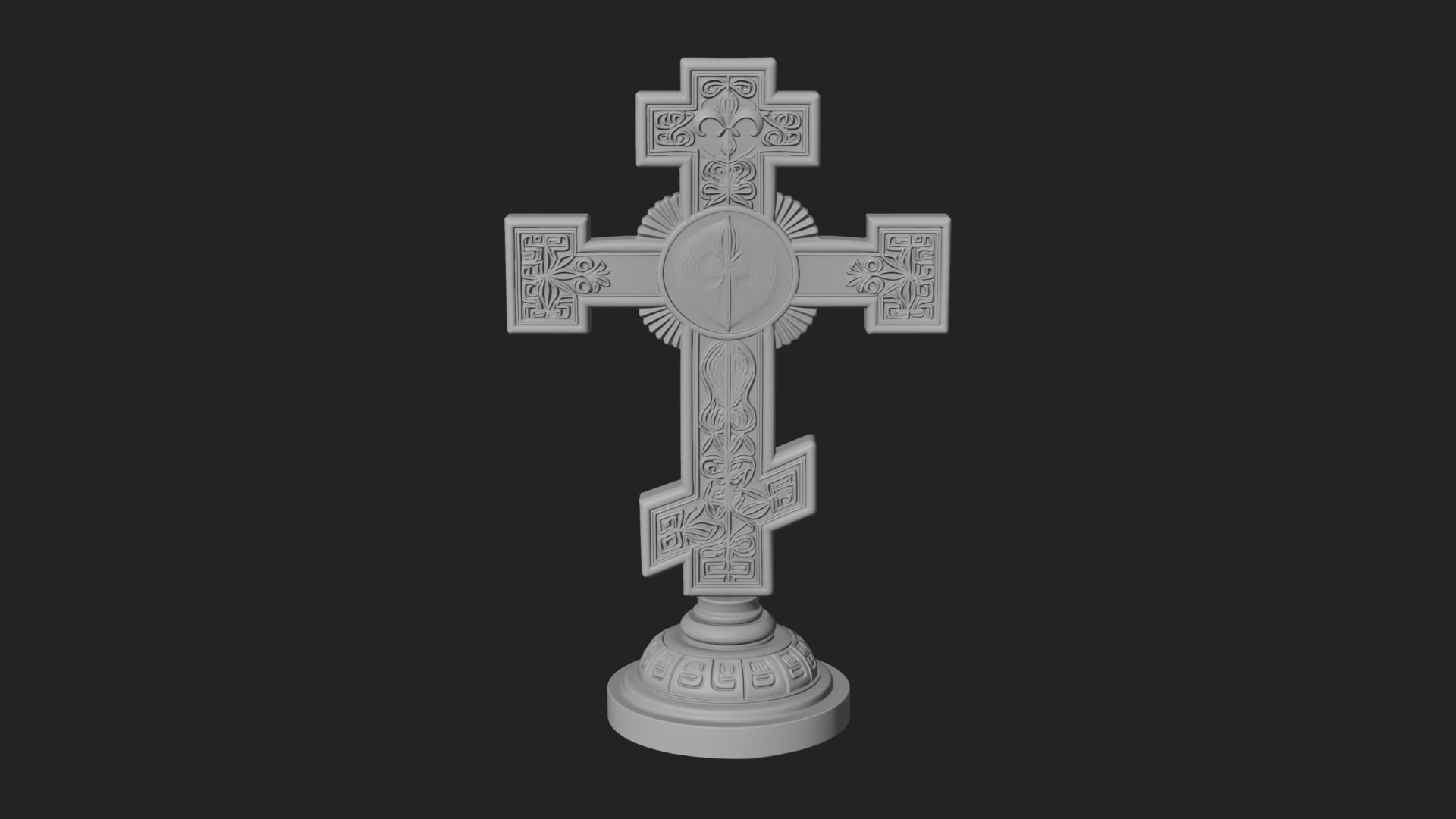 Carved Relief Wall Cross Design 461 3D Print Model 3D Model
