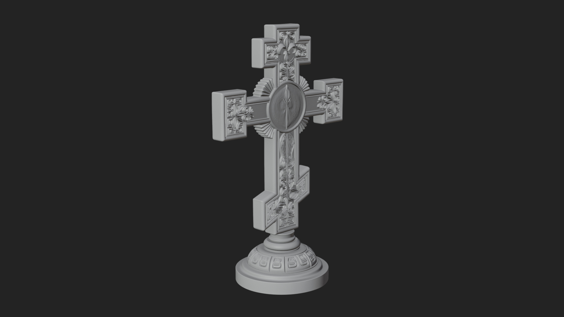 Carved Relief Wall Cross Design 461 3D Print Model 3D Model