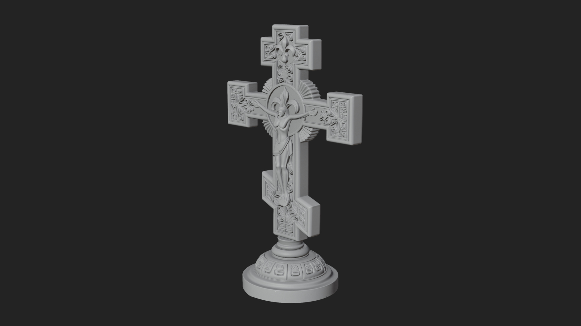 Carved Relief Wall Cross Design 461 3D Print Model 3D Model