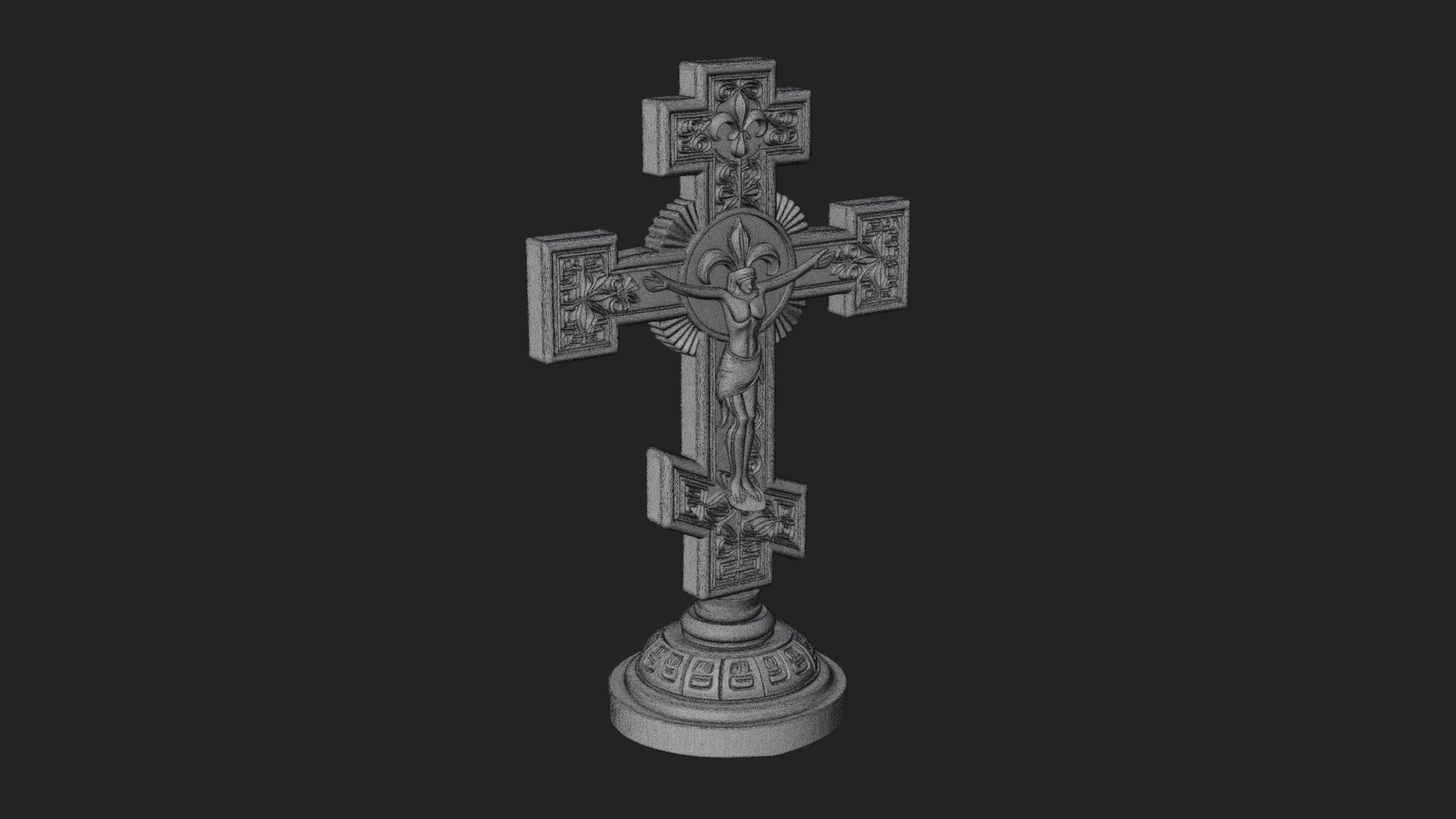 Carved Relief Wall Cross Design 461 3D Print Model 3D Model